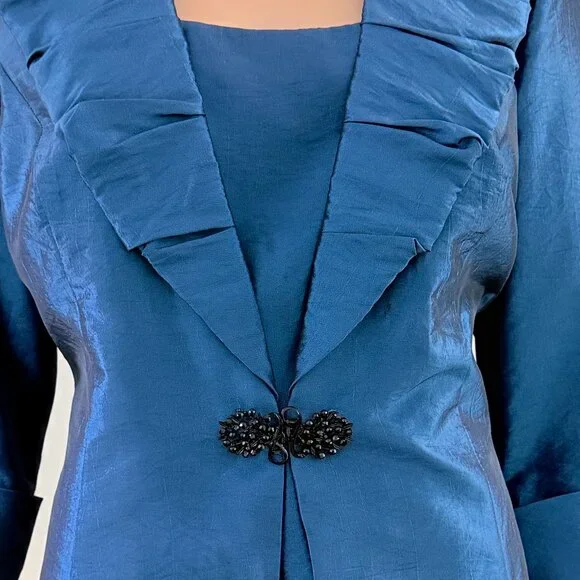 ALEX EVENINGS TWINSET BLUE JACKET & SHELL SET SIZE XL ONE BUTTON - Picture 7 of 10